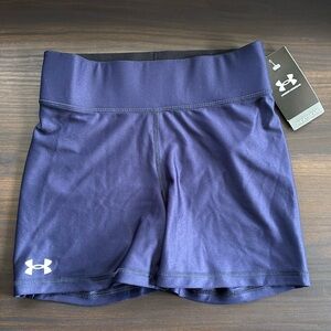 Under Armour Team Shorty 4 Compression Shorts Size Small Navy Blue